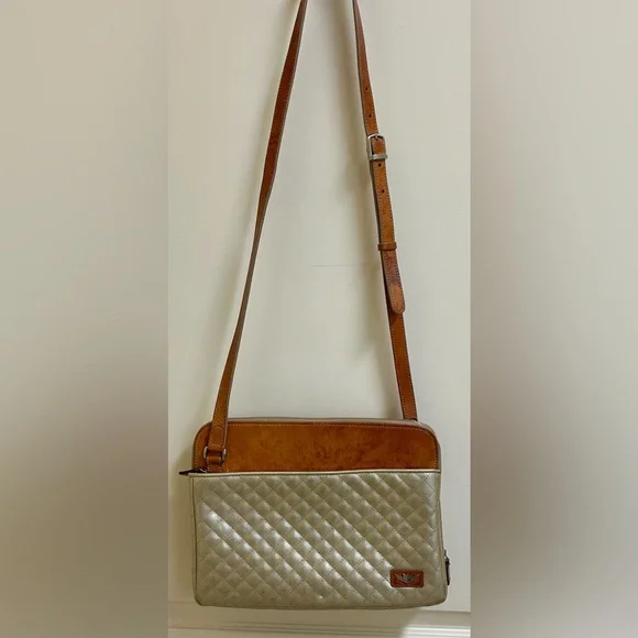 Consuela Candy Crush Quilted Metallic Champagne Slim Crossbody Bag Retired - Picture 2 of 16